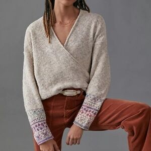 Pilcro Anthro Drew Surplice Sweater